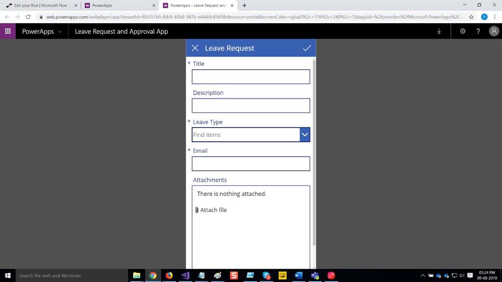 Leave Approval App Using PowerApps And Microsoft Flow